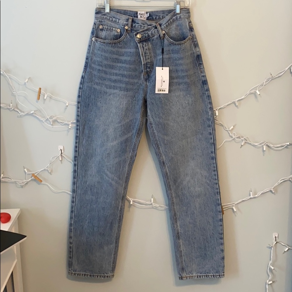 Princess Polly crossover jean light wash